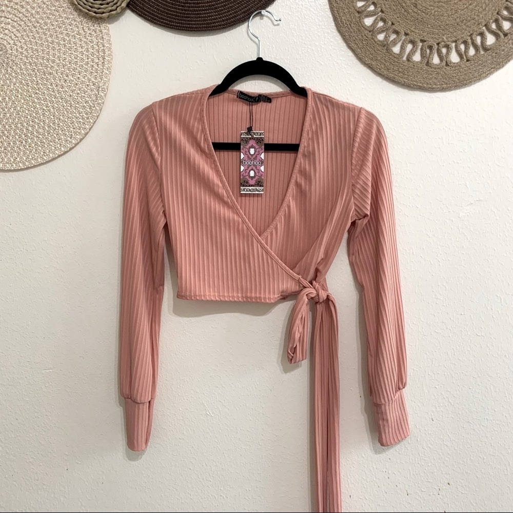 NWT | BOOHOO Wrap Crop Top